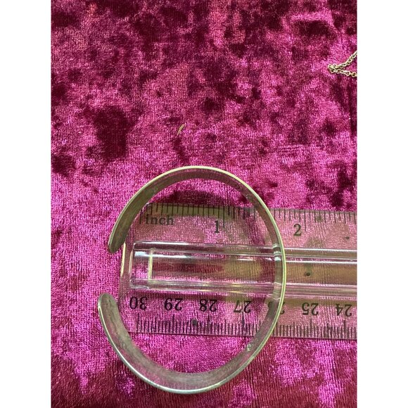 Engraved Sterling Silver Cuff Bracelet "Mildred" & Monogram Pendant Necklace - Picture 8 of 10